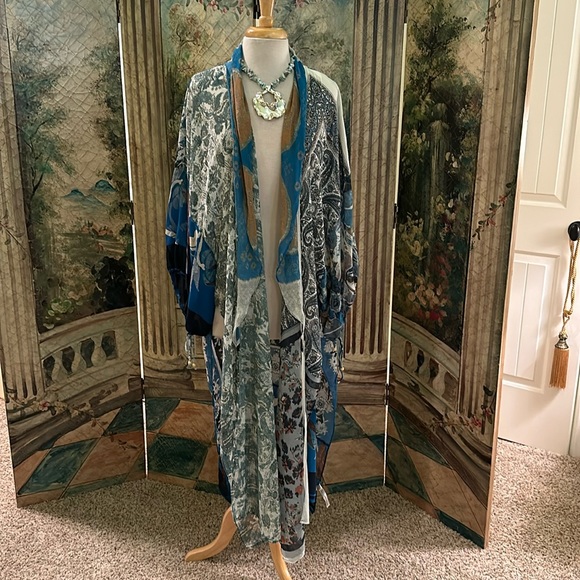 Free People Other - Absolutely Fabulous “Free People” sheer blue print Kimono
